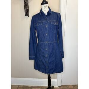 NWOT Frye Denim Shirtdress Dark Indigo Long Sleeve Size XS